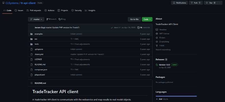 TradeTracker API Client