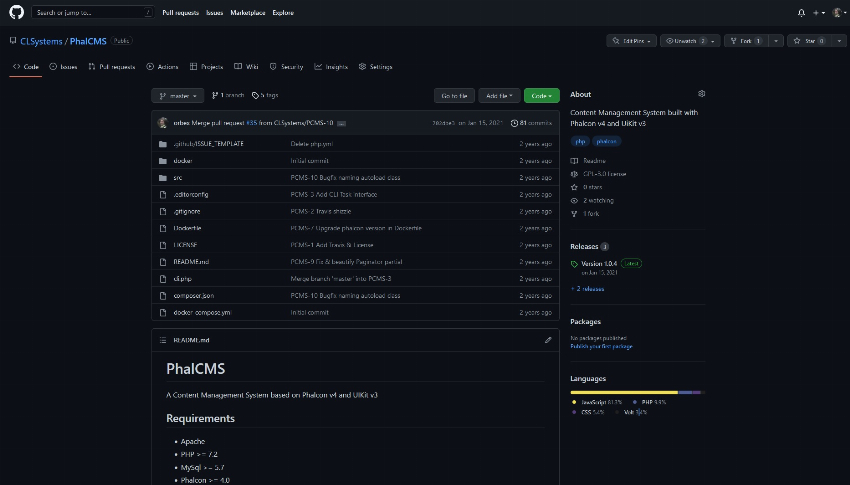 Webapplicatie PhalCMS